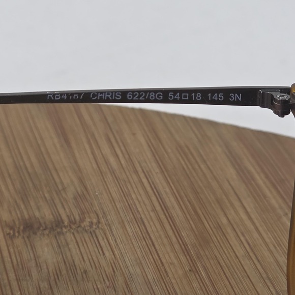 Ray-Ban RB4187 Chris Sunglasses 54mm Brown Tortoise Polarized Made Italy 622/8G - Picture 7 of 16